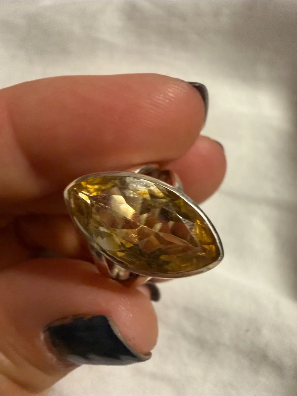 Sterling Silver Marquise Citrine Ring 6